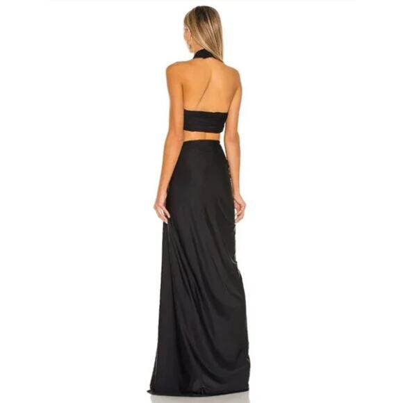 Bronx and Banco Cleopatra Small Black Maxi Dress Designer Gown Sexy Halter Dress - Picture 2 of 16